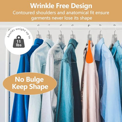 DEDU Suit Hangers for Men 20 Pack, Sweater Hangers No Shoulder Bump Non Slip Width 17.7", Plastic Clothes Hangers Silver Gray with Metal Hook - color: Silver Gray-20
