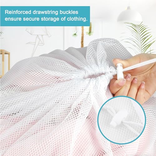 Mesh Laundry Bag, 24"x35", White - color: White