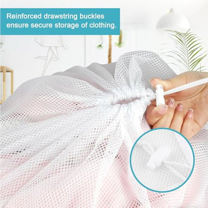 Mesh Laundry Bag, 24"x35", White - color: White
