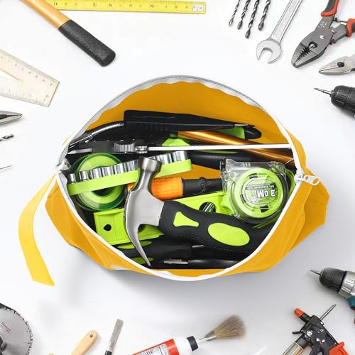 Small Tool Bag with Zipper,16oz 12 inch Tool Pouches - color: Orange