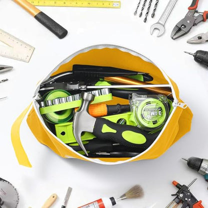 Small Tool Bag with Zipper,16oz 12 inch Tool Pouches - color: Orange