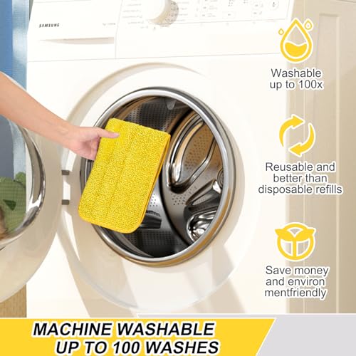 16.5 inch Reusable Mop Pads Microfiber Spray Mop Replacement Heads for Wet/Dry Mops Compatible with Bona Floor Care System (5 Pack) - color: Multicolor Mop Pads