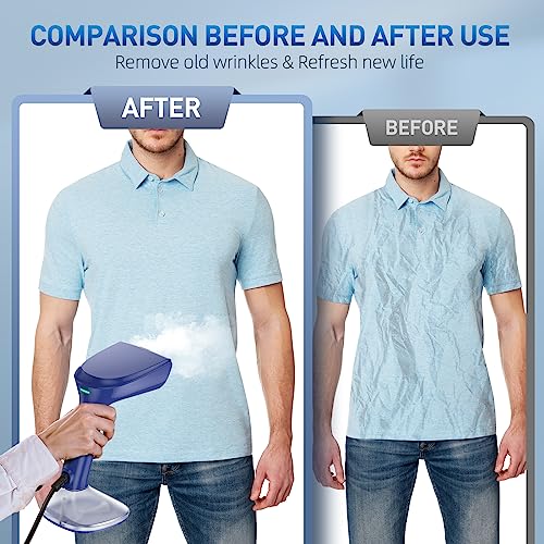 Steamer for Clothes - 1800W Powerful Steam, 2 Modes for Wet and Dry Ironing, 20-Second Fast Heat-up,Detachable Water Tank with Heat-Resistant Gloves -Removing Wrinkles.Only for 120V Countries.Blue