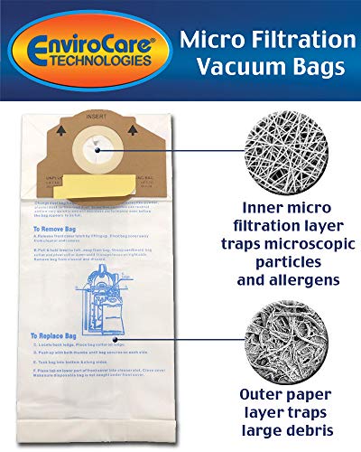EnviroCare Replacement Micro Filtration Vacuum Cleaner Bags Designed to Fit Eureka RR Uprights 3 Pack