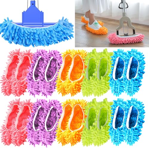 20 Pcs Mop Slippers,10 Pairs Mop Socks,Microfiber Mop Shoes