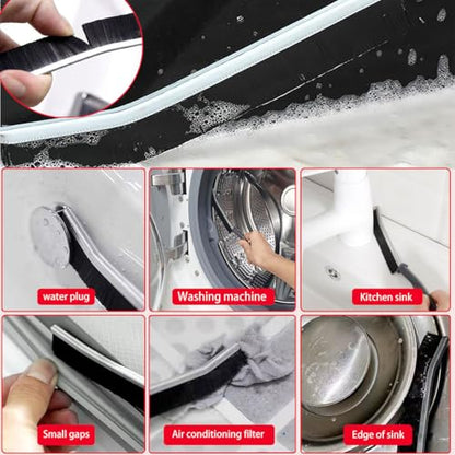 Hard Bristle Crevice Cleaning Brush.Multi-Purpose New Cleaning Brush Tool, Black Bristles with Ergonomic Grip Bathroom Gap Brush, Home, Kitchen, Bathroom, Faucets, Toilet,Window, Vehicle, (4)