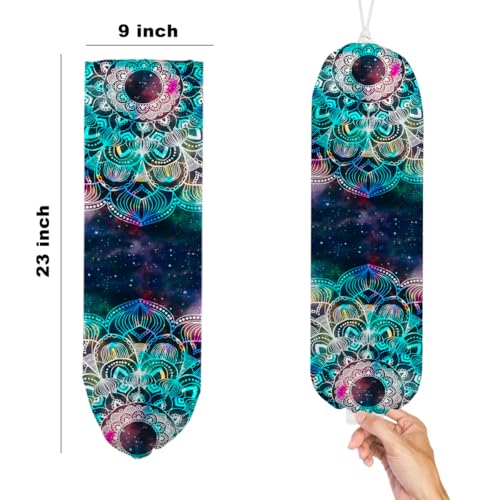 2Pcs Mandala Plastic Bag Holder, Wall Mount Grocery Bag Holder - color: multicolour 1341