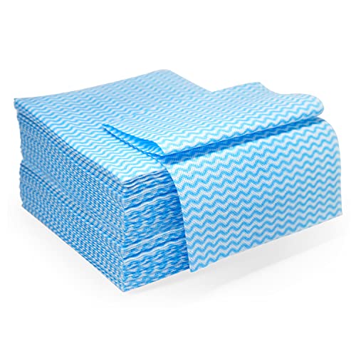 Reusable Cleaning Cloths Dish Paper Towels, Domestic Cleaning Towels, Multipurpose Quick-Dry Rag Dish Cloths Heavy Duty Handy Wipes for Kitchen 25 Count 14.2"X15.7", Blue - color: Blue-25