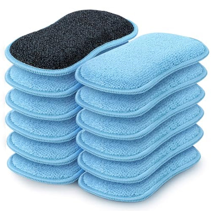 HOMEXCEL Dish Sponge 12 PK, Microfiber Kitchen Sponges for Cleaning, Blue - color: Blue