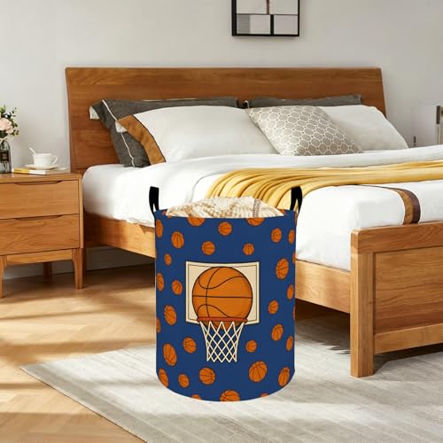 Basketball Oxford Cloth Laundry Basket with Handles 19.7"X15.7" - color: Basketball