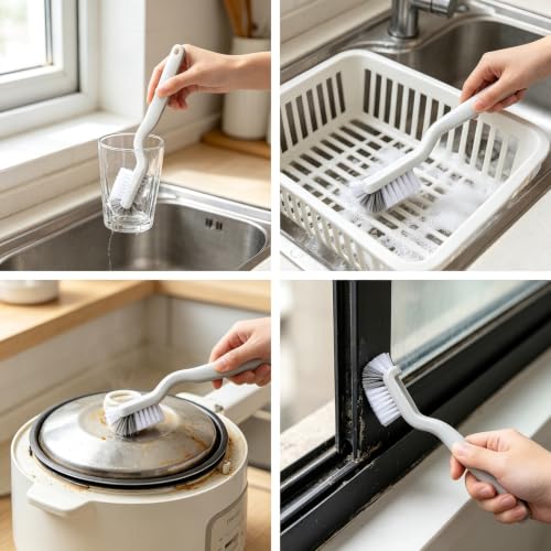 Crevice Cleaning Brush Set, 22 Pieces, Small Gap Brushes for Bathroom, Kitchen, Window Grooves, Corners, Sinks, Tiles, and Faucets (22pcs)