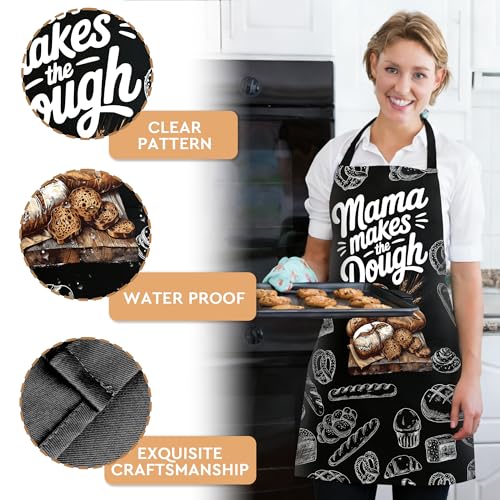 Adjustable Baking Aprons for Women - Cooking Aprons for Women with Pockets, Perfect for Baking Cooking Gradening - color: Mama Sourdough