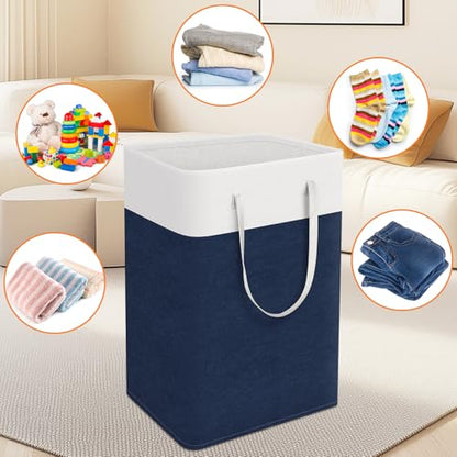 TasticTotes Laundry Basket 3-Pack, Laundry Hamper, 88L-Blue - color: Blue, size: 88L