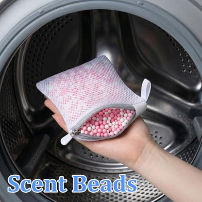4PCS Small Mesh Laundry Bag Anti-Sticking Laundry Pods Bag with Zipper Portable Washing Machine Scent Beads Storage Lingerie Bags for Washing Laundry Pods and Scent Beads 4.7X5.5inch
