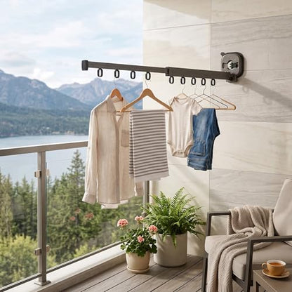 Wall Mount Folding Clothes Drying Rack, Strong Suction Cups
