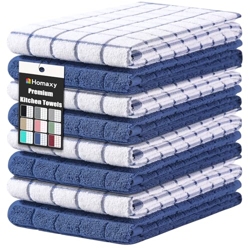 Homaxy Large Premium Cotton Kitchen Towels 16"x 28", 8 Pack, Navy Blue - color: Navy Blue, size: 16" X 28" - 8 Pack