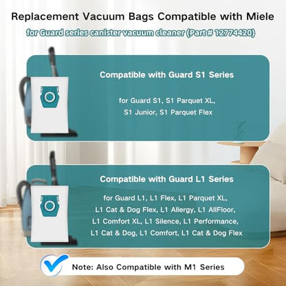 12 Pack TU Dust Bags for Miele Pure Air TU 3D Vacuum Cleaners Bag - size: Air TU-S1/L1 Series Bags 12 Pack