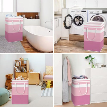 HomeHacks 2 Pack Large Laundry Baskets, Laundry Hampers Bags (Pink 88Lx2) - color: Pink, size: 88L