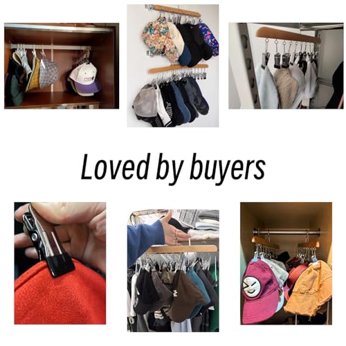 Legging Organizer for Closet 2 Pack, Wood Yoga Pants Hangers 24 Clips （V+W） - color: Wood Walnut Colour