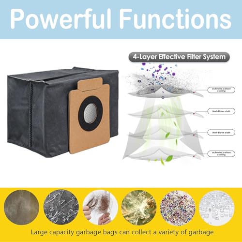 22 Pack X10 Pro Omni Replacement Accessories for Eufy X10 Pro Omni Robot Vacuum Cleaner, 2 Main Roller Brush, 6 Dust Bags 4 Side Brushes 4 Filters 4 Mop Pads 1 Screwdriver 1 Clean too