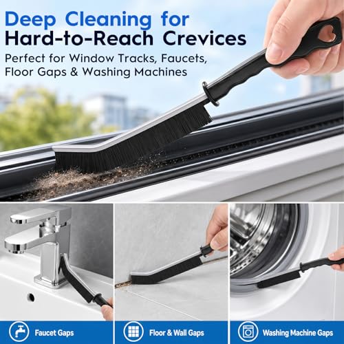 Window Track Cleaner, 15 PCS Crevice Cleaning Brush Kit