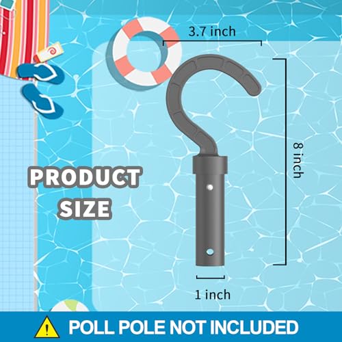 Hook for All Robotic Pool Cleaner, Accessories Hook Customized for Pool Vacuum Robot Including Cordless,Above Ground and Underwater,Attaches to Telescopic Poles-Gray - color: Gray