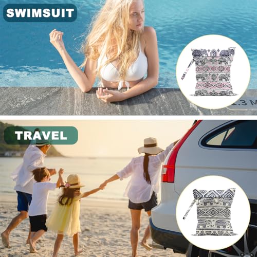 2 Pcs Elephant Gifts Makeup Bag for Women, Elephant Print Wet Bags - color: Multicolor 1486