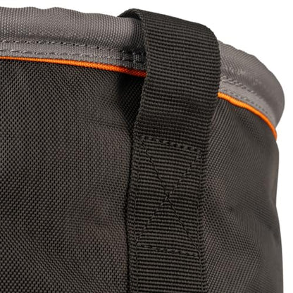Klein Tools BC535 Straight Bucket, 17-Inch Utility Bucket, 200-Pound Load, 1680D Nylon, Drain Holes, Reinforced Straps, Hi-Vis Orange Interior - size: Nylon, 200-Pound Load