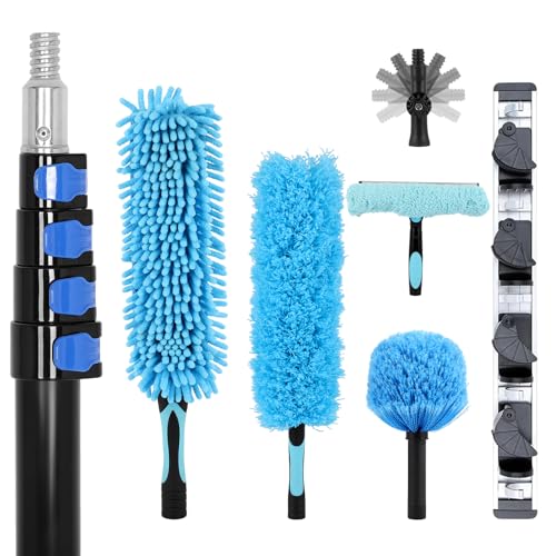 25ft High Reach Duster Kits for Cleaning Ceiling Fan, High Roof,Window