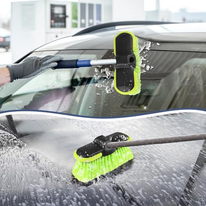 Car Wash Brush Head 8", Scrub Brush Attachment for Extension Pole, Outdoor Cleaning Tool for Window, Wall, Floor, Deck, Patio - size: 1 Pack
