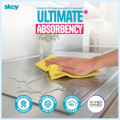 Skoy Cloth, 8-Pack Versatile Swedish Dishcloths for Kitchen and Household Use, Reusable Cleaning Cloths, Planet-Friendly, Dishwasher and Dryer-Safe, Mint Green - color: Mint Green, size: 8-Pack
