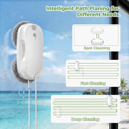 KKI Window Cleaning Robot, Auto-Dual Spray,for High-Rise Windows 4min/㎡ - color: White-gray