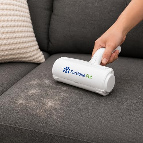 Self-Cleaning Pet Hair Remover Roller for Dog & Cat Hair, Reusable Lint Roller for Furniture, Couch, Carpet, Bedding & Car Seats, No Sticky Tape or Refills