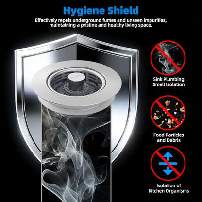 Hibbent 3 in 1 Kitchen Sink Drain Strainer, Metal Pop Up Stopper - color: Brushed Stainless Steel