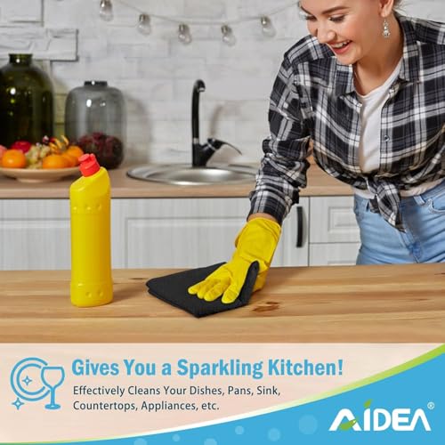 AIDEA Microfiber Cleaning Cloth Black 100PK, Microfiber Towels 11.5"×11.5" - color: Black, size: 11.5in.x11.5in.