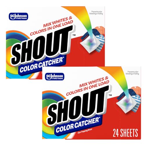 Shout Color Catcher Sheets for Laundry, Allow Mixed Washes, Prevent Color Runs and Maintain Original Clothing, 24 Count (Pack of 2) - size: 24 Count (Pack of 2)