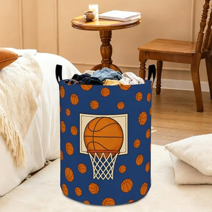 Basketball Oxford Cloth Laundry Basket with Handles 19.7"X15.7" - color: Basketball