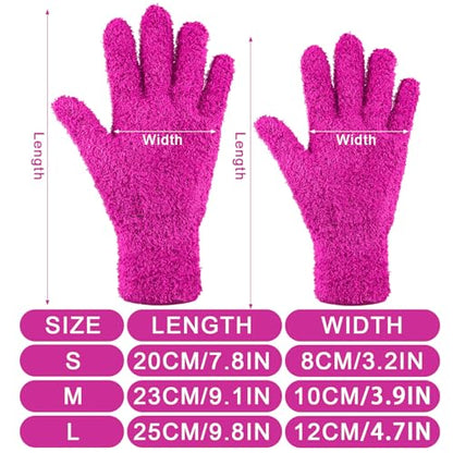 Geyoga 12 Pairs Microfiber Dusting Gloves Household Dust Cleaning Glove Washable Plant Dusting Glove Mittens Gloves - size: Medium