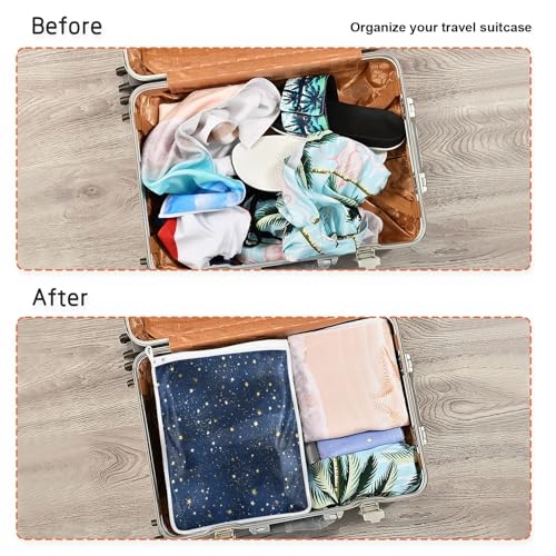 Mesh Laundry Bags Lingerie Bags for Washing Delicates 2 PCS Wash Bag with Zipper Small and Medium Washable Blue Stars - color: Blue Stars