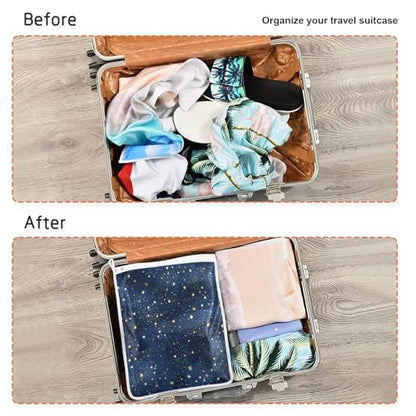 Mesh Laundry Bags Lingerie Bags for Washing Delicates 2 PCS Wash Bag with Zipper Small and Medium Washable Blue Stars - color: Blue Stars