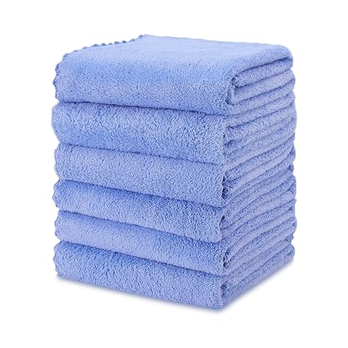 kimteny 6 Pack Microfiber Kitchen Dish Towels for Washing Dishes, Blue - color: Blue, size: 13x28 - 6 Pack