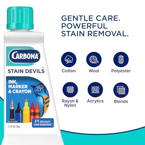 Carbona Stain Devils® #3 | Ink, Marker & Crayon | Professional Strength Laundry Stain Remover | Multi-Fabric Cleaner | Safe On Skin & Washable Fabrics | 1.7 Fl Oz, 3 Pack - size: 1.7 Fl Oz (Pack of 3)