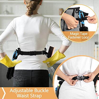 LoDrid Professional Cleaning Apron with 9 Pockets and Waist Belt, Gray - color: Gray
