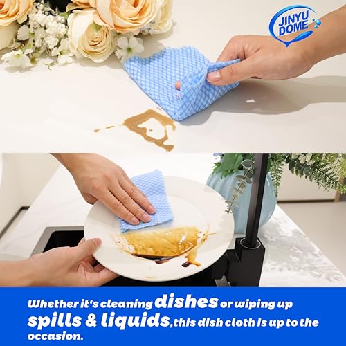 Disposable Kitchen Cleaning Cloths Dish Towels Dish Cloth Reusable Cloths for Kitchen, Bathroom, Household Cleaning (Blue 100 Pack) - color: Blue 100 Pack