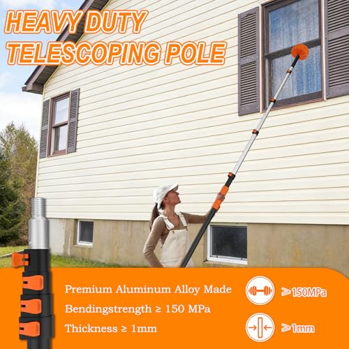 SISUPASSIE Telescoping Extension Pole, Reach to 20FT Telescoping Pole Multi-Purpose 3-12FT Lightweight, Sturdy with Universal Twist-on Metal Tip Extendable for Dusting Painting Window Cleaning - size: 12 Feet