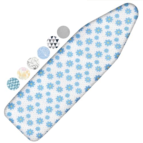 Ironing Board Cover and Pad, 15x54 Standard Size, Scorch Resistant - color: Daisy, size: 15" x 54"