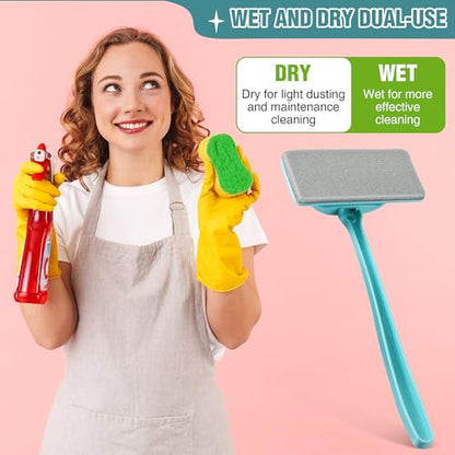 1 Pack Mesh Window Screen Cleaner Brush, Detachable Handle, Wet and Dry Use