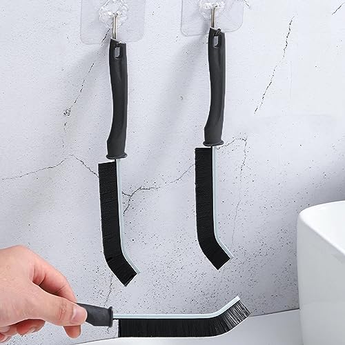Bathroom Gap Cleaning Brush,Hard Bristle Crevice Brushes, Multifunctional Hand-held Groove Cleaning Brush,Dead Corner Brush for Bathroom Kitchen Tiles,Window Track,Shutter,Door Slots，Black (6)