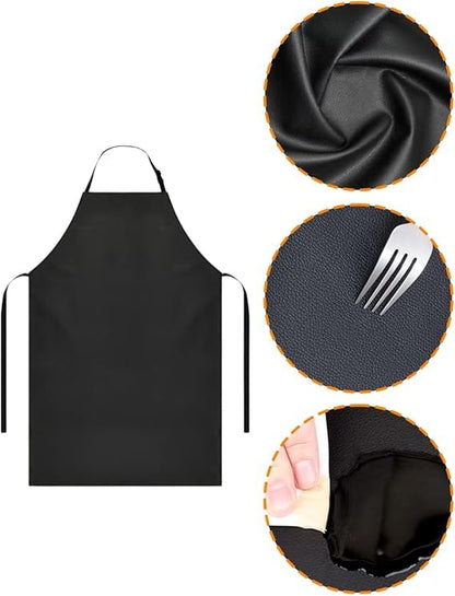 Black water proof apron, extra long adjustable rubber laboratory aprons, used for dishwashing, cooking, gardening - size: 43 inches x 26.7 inches