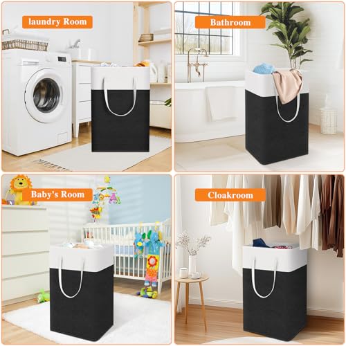 TasticTotes Laundry Basket 3-Pack, Laundry Hamper, 88L-Black - color: Black, size: 88L